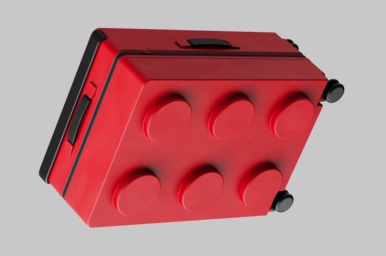 乐高风格行李箱产品设计，可以像真正的乐高一样滚动和堆叠(图3)