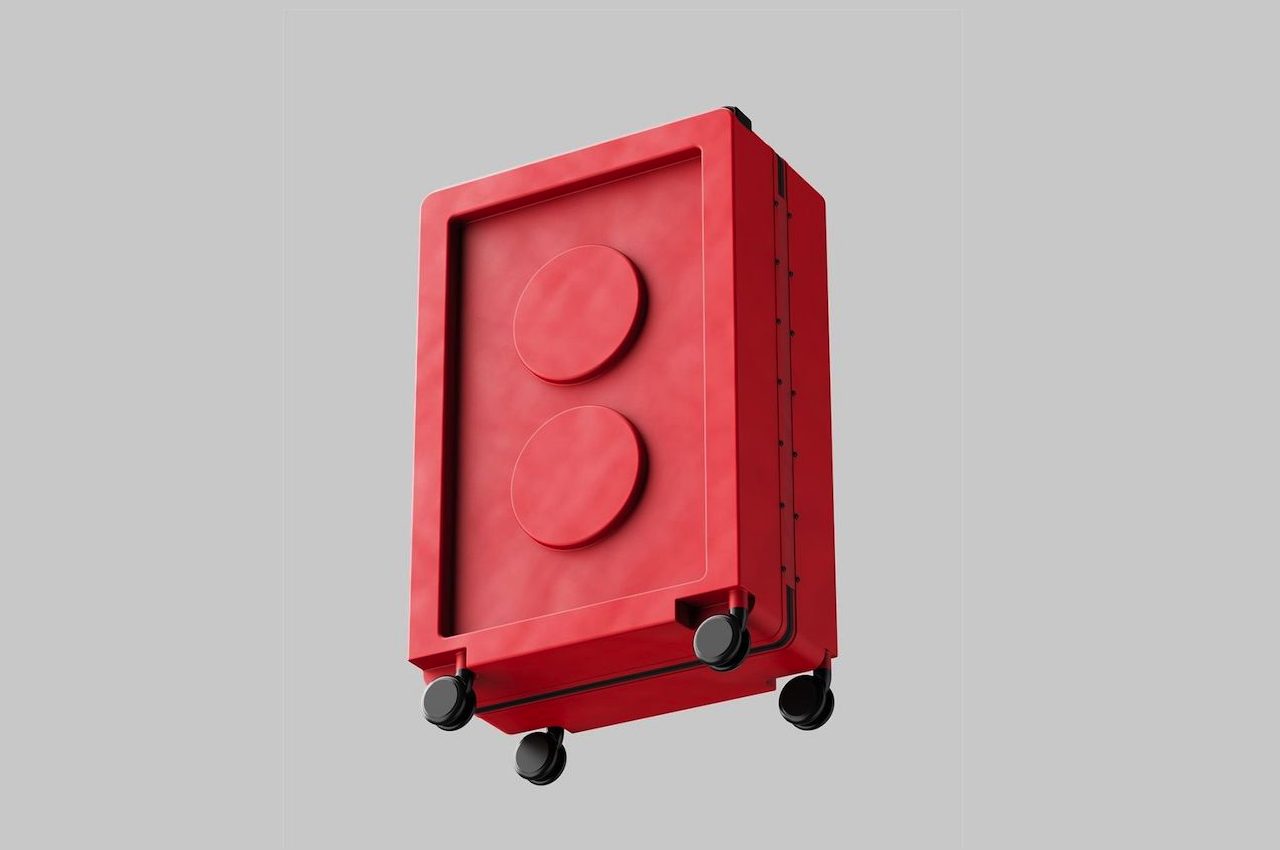 乐高风格行李箱产品设计，可以像真正的乐高一样滚动和堆叠(图4)