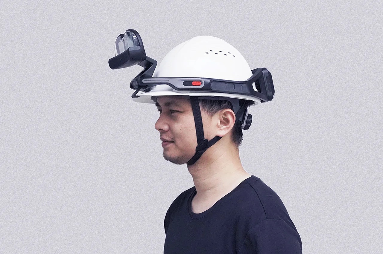 可系在头盔上的ar头带产品设计，使ai增强工人可能成为现实(图2)