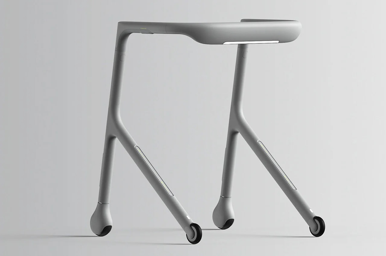 自动行驶轮椅产品设计，可拆卸的助行器使用户能够轻松行走(图8)